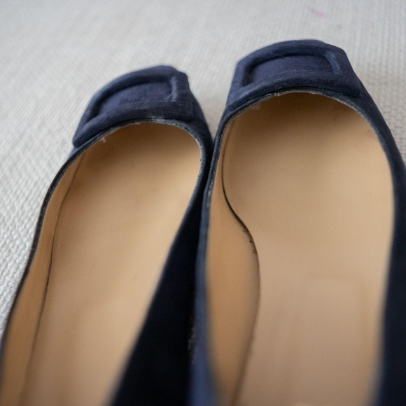 ANN MASHBURN Navy Suede Flats - Picture 6 of 8